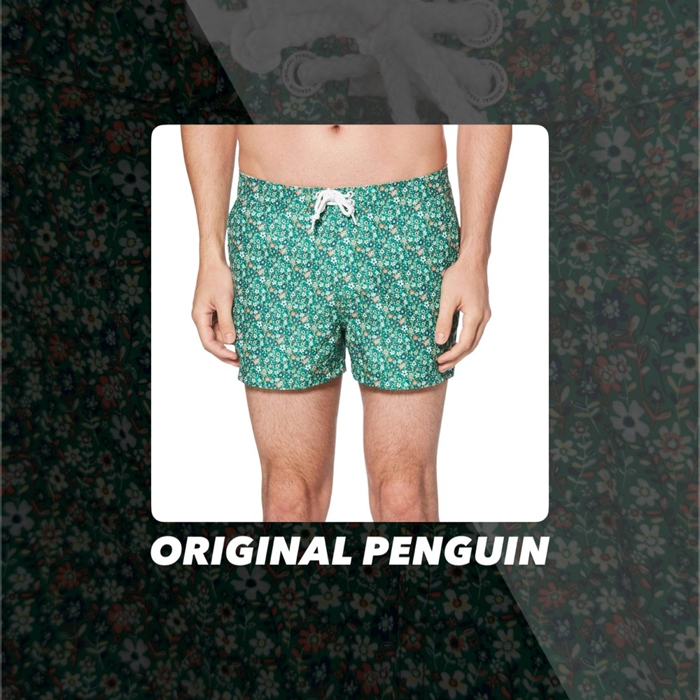 EUC Original Penguin Bosporus Floral Swim Shorts